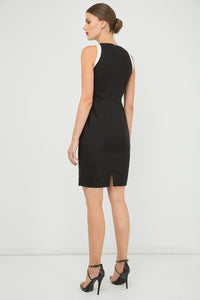 Black Sleeveless dress with Contrast Detail