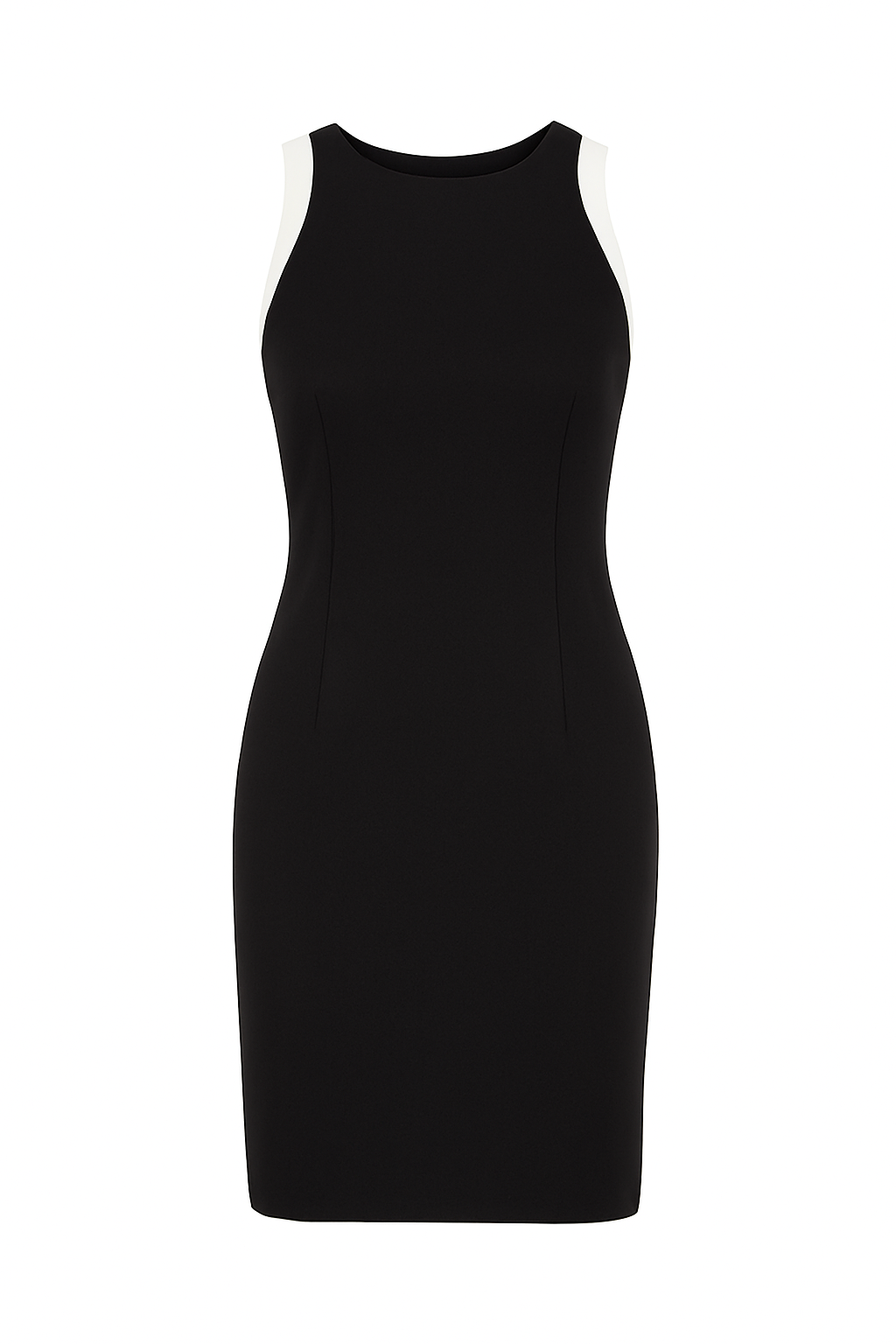 Black Sleeveless dress with Contrast Detail
