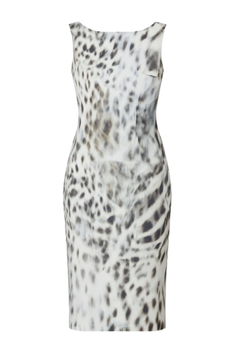 Animal Print Zip Detail Dress