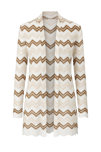 Zig Zag Open Front  Cardigan