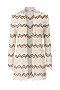 Zig Zag Open Front  Cardigan