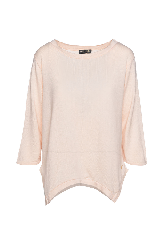 Knit Cotton Top with an Uneven Hemline