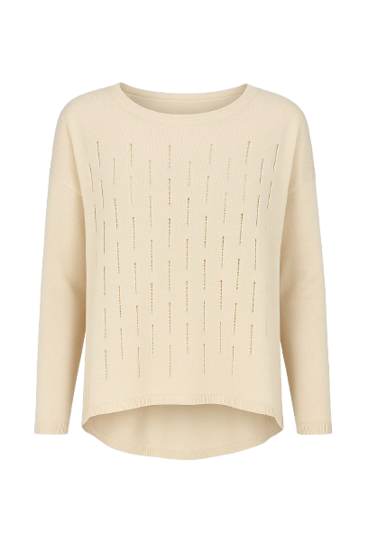 Long Sleeve Knit Top with Uneven Hemline