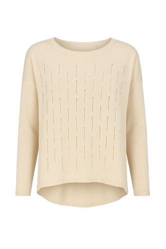 Long Sleeve Knit Top with Uneven Hemline