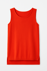 Sleeveless Knit Top with Uneven Hemline