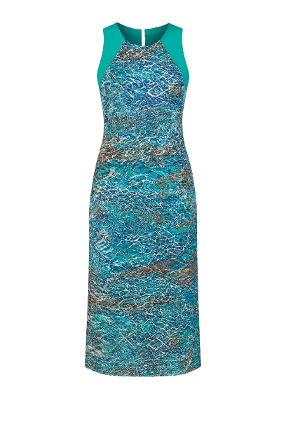 Sleeveless Print Maxi Dress In Smaragdy