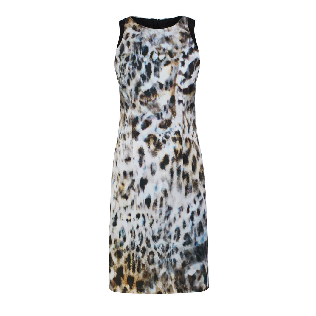 Print Sleeveless Dress With Contrast Detail