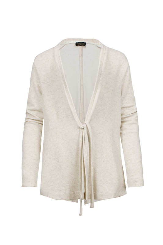 Sand Open Front Linen Cardigan