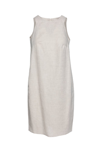 Linen Sand Sleeveless Sack Dress