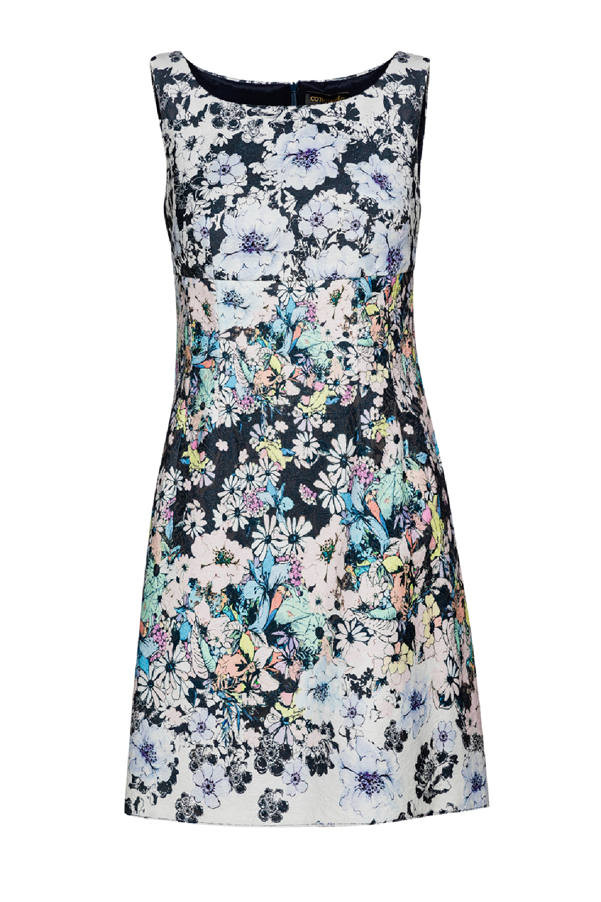 Conquista Φόρεμα Mini Εξόδου Τυπωμένο Floral Πολύχρωμο Μπλέ C181-331-41