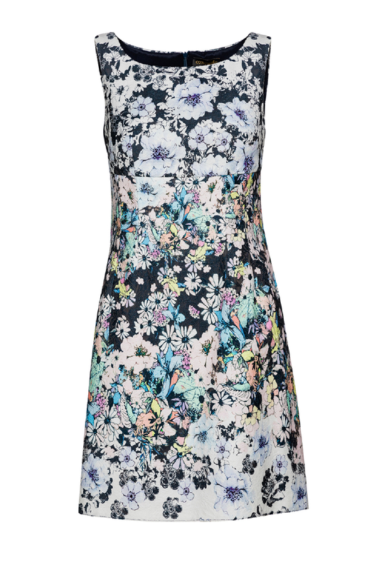 Conquista Φόρεμα Mini Εξόδου Τυπωμένο Floral Πολύχρωμο Μπλέ C181-331-41