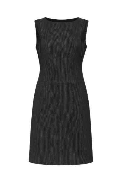 Women's Modern Charcoal Grey Sheath Dress With Polyester-Viscose Blend & Full Viscose Lining