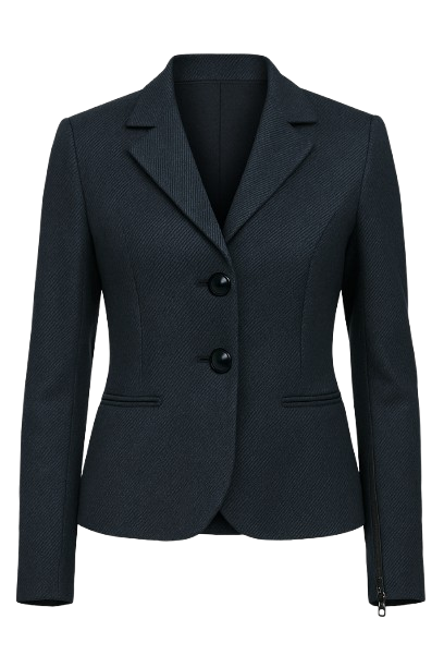 Button Blazer with Zip Detail