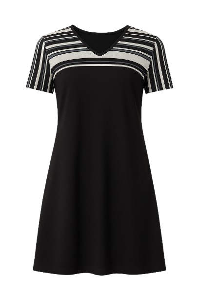 Stripe Detail A Line Dress