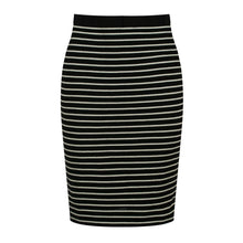 Load image into Gallery viewer, Striped Pencil Skirt in Rib Knit Fabric