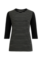 Load image into Gallery viewer, Striped Top With Three-Quarter Sleeves