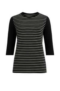 Striped Top With Three-Quarter Sleeves