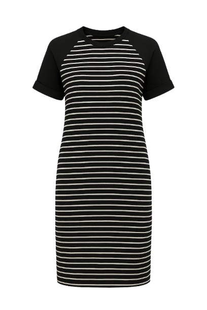 Short Sleeve Striped Dress with Pockets