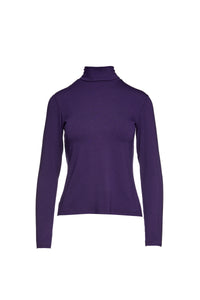 Purple Long Sleeve Polo Neck Jumper