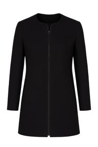 Black Winter Coat in Woven Fabric