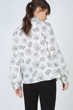 Load image into Gallery viewer, White Floral Viscose Blouse with Cutaway Collar