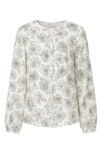 Load image into Gallery viewer, Long Sleeve Floral Top with Round Neckline and Button Fastening at the Nape by Conquista Fashion