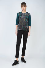Load image into Gallery viewer, Contemporary Duo-Texture Top with Paisley Print and Solid Sleeves