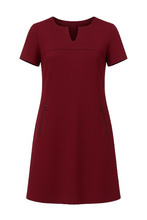 Load image into Gallery viewer, Burgundy Sack Dress in Stretch Punto di Roma Fabric