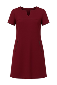 Burgundy Sack Dress in Stretch Punto di Roma Fabric