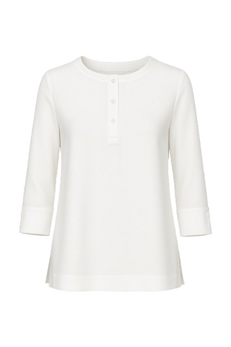 Button Detail Top in Crepe Fabric