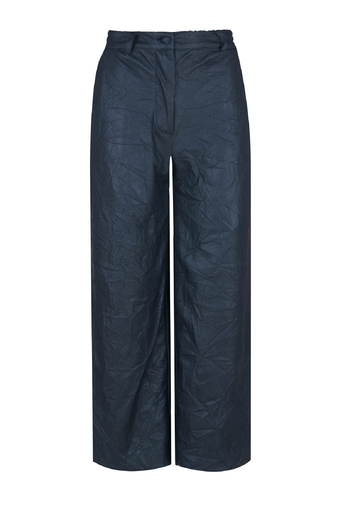 Blue Faux Leather Culottes by Conquista Fashion