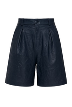 Load image into Gallery viewer, Blue Faux Leather Bermuda Shorts