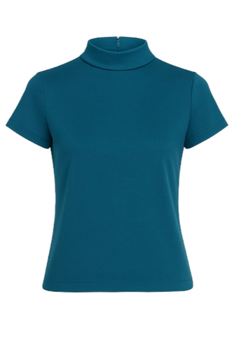 Short Sleeve Petrol Blue Top