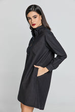 Load image into Gallery viewer, Black Denim Shirt Dress