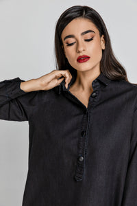 Black Denim Shirt Dress