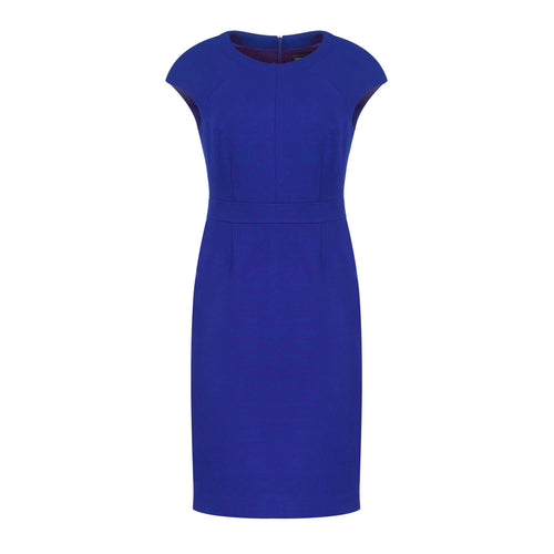 Fitted Blue Royal Dress with Cap Sleeves