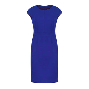 Fitted Blue Royal Dress with Cap Sleeves
