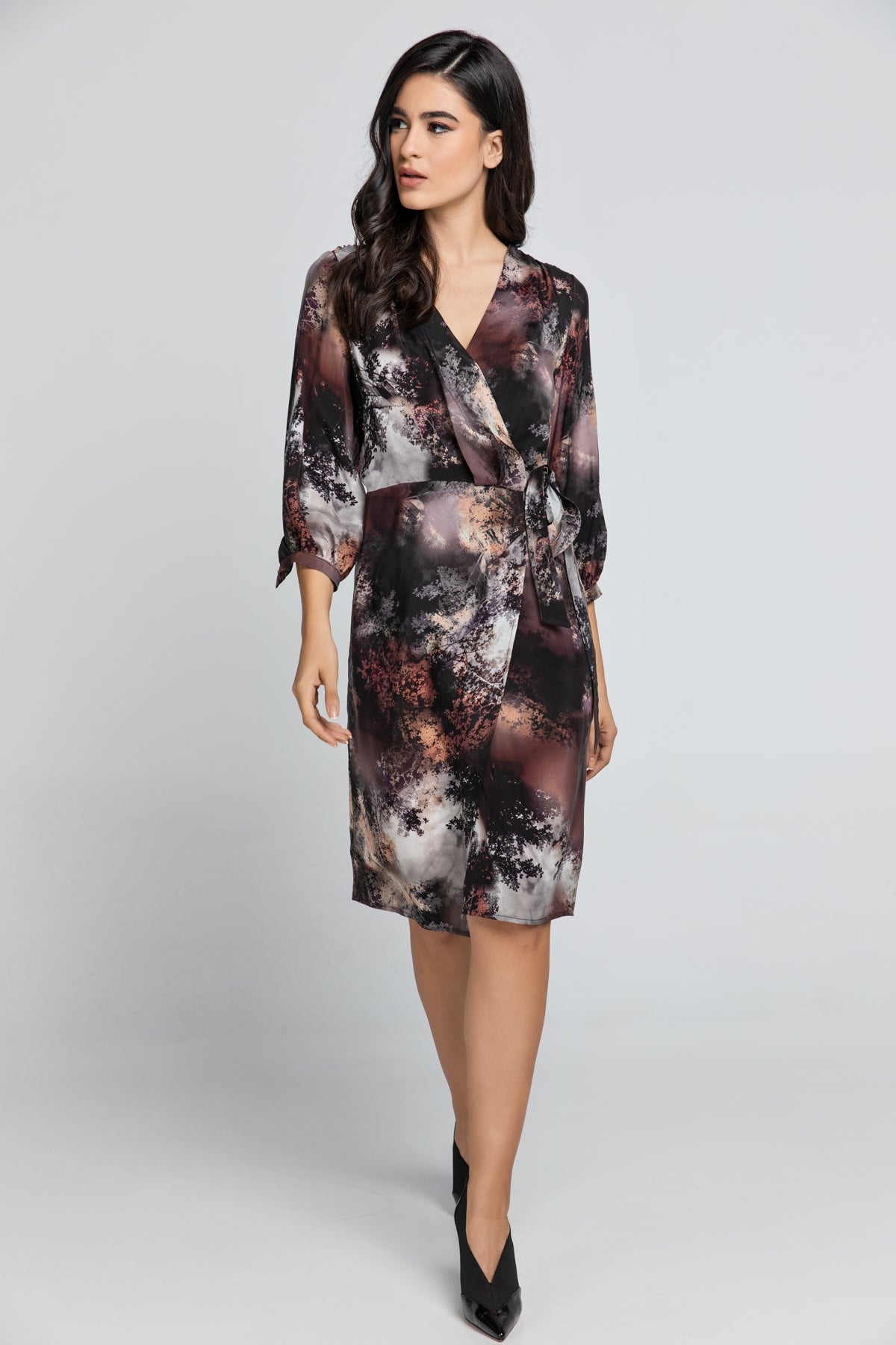 Print Wrap Dress