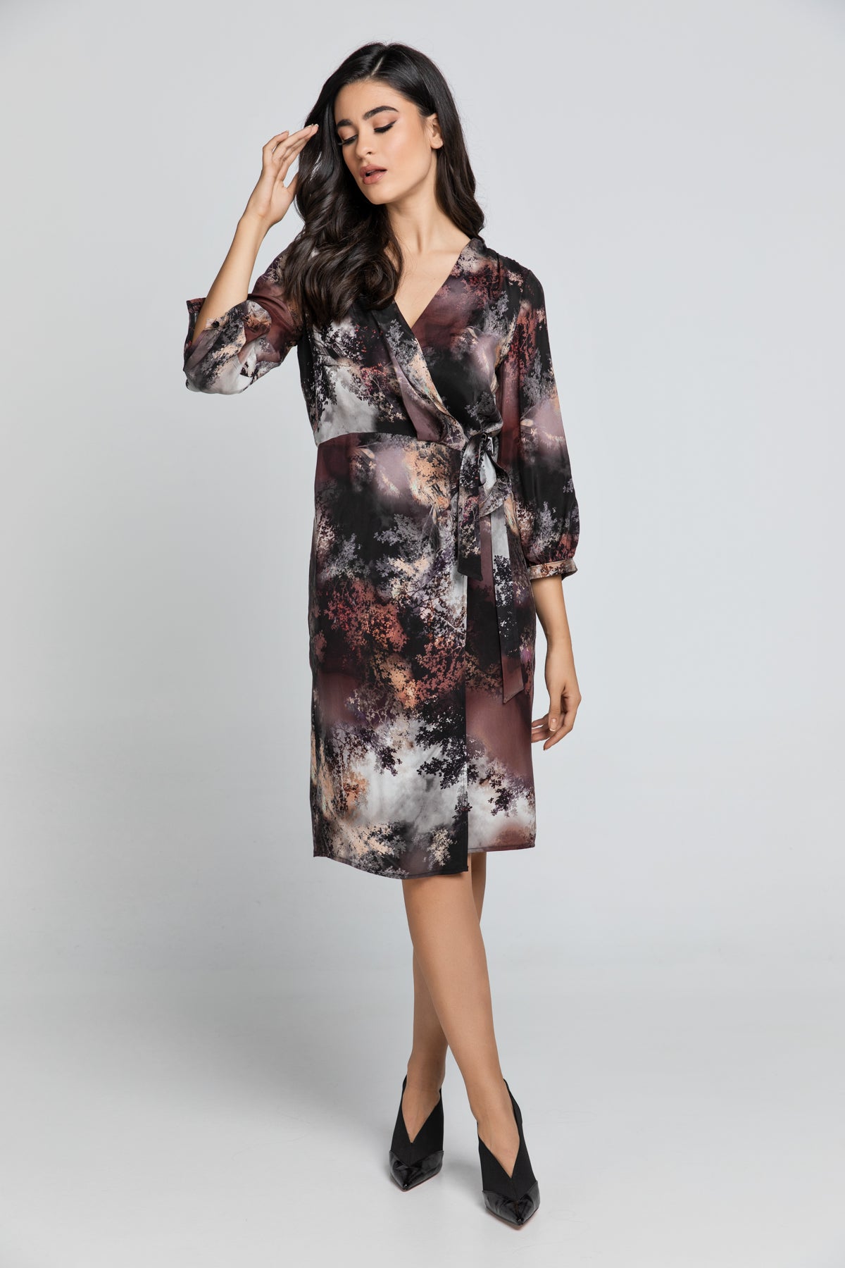 Print Wrap Dress