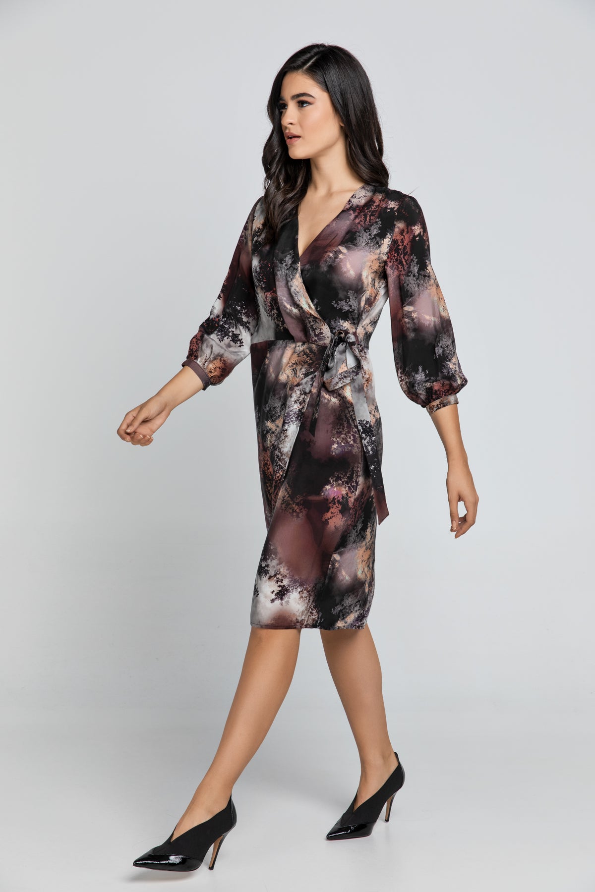 Print Wrap Dress