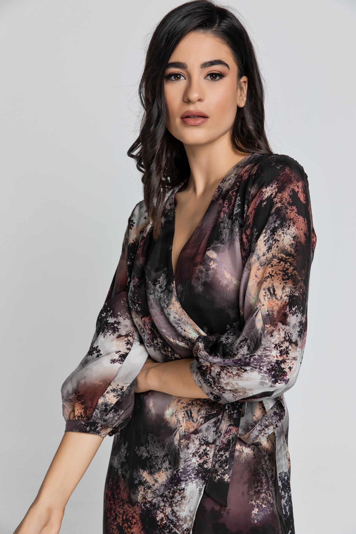 Print Wrap Dress