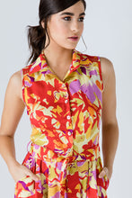 Load image into Gallery viewer, Button Detail Multicoloured Print Dress