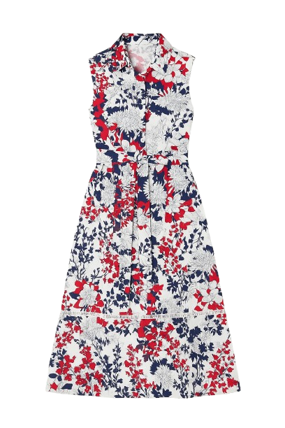 Conquista Φόρεμα Mini Casual Αμάνικο Με Γιακά & Ζώνη Floral Πολύχρωμο C191-125-41
