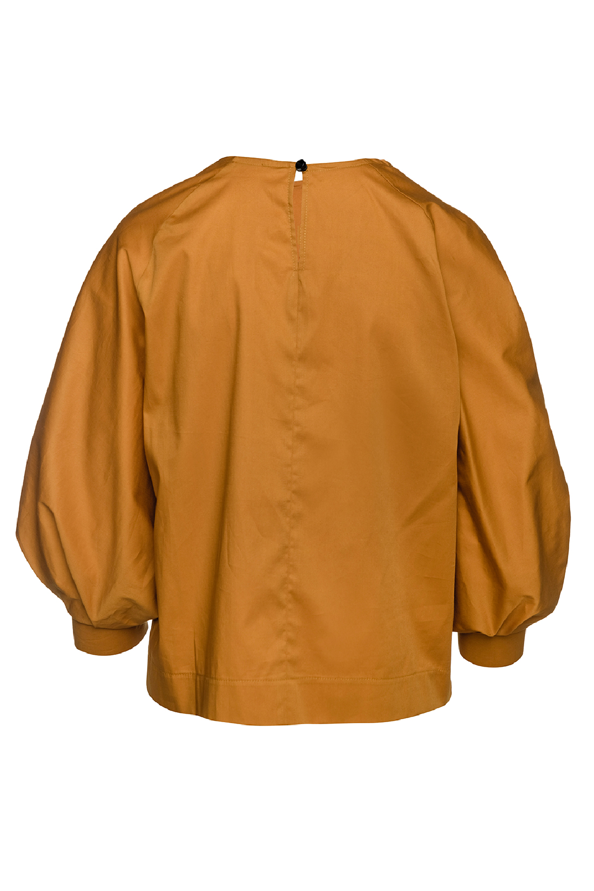 Mustard Top with Bishop Sleeves in sustainable fabric.