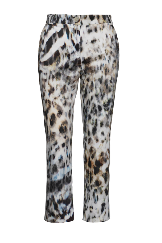 Conquista Παντελόνι 7/8 Casual Με Τσέπες Animal Print Βαμβάκι Ελαστάνη Πολύχρωμο C191-221-99