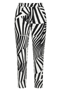 Black and White Gabardine Pants