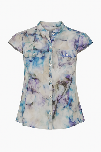 Floral Cap Sleeve Shirt