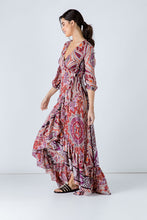 Load image into Gallery viewer, Print Maxi Wrap Dress