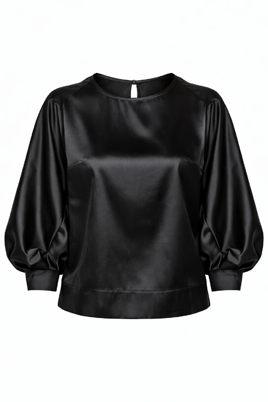 Top with Bishop Sleeves in Black