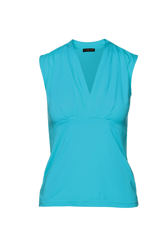 Turquoise Sleeveless Cotton Jersey Top